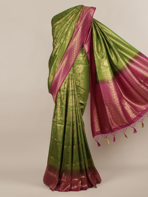 

Pothys Green Woven Design Jute Silk Saree