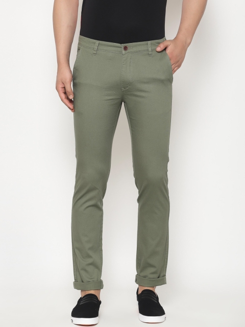 

TNG Men Olive Green Slim Fit Solid Regular Trousers