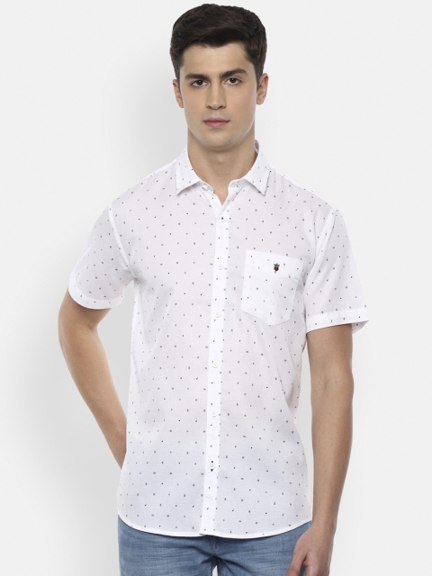 Louis Philippe Sport Men White Printed Casual Shirt