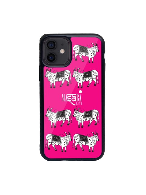 

macmerise Pink & White Masaba Cow Print iPhone 12 Back Case