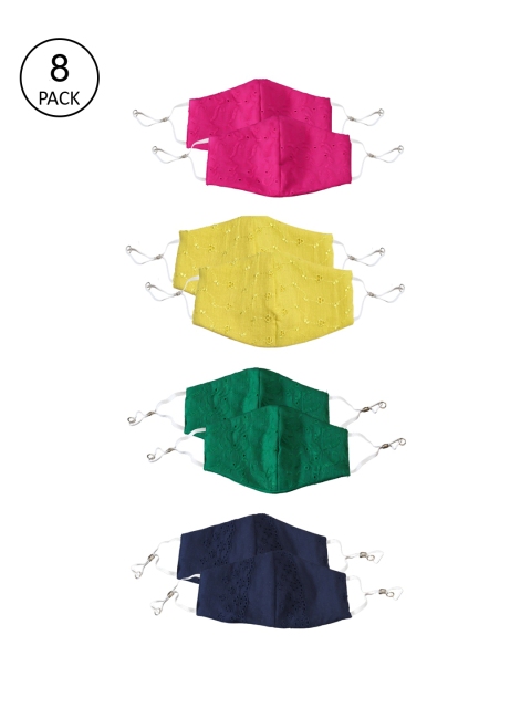 

Bellofox Pack Of 8 Self-Design 3-Ply Reusable Protective Outdoor Masks, Pink