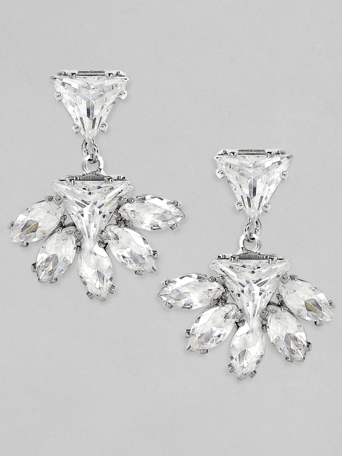

TOKYO TALKIES X rubans FASHION ACCESSORIES Silver-Toned Contemporary Drop Earrings