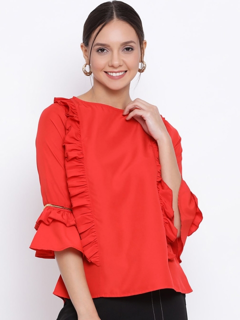 

ALL WAYS YOU Red Crepe Regular Top