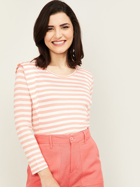 

CODE by Lifestyle Pink Striped Regular Top