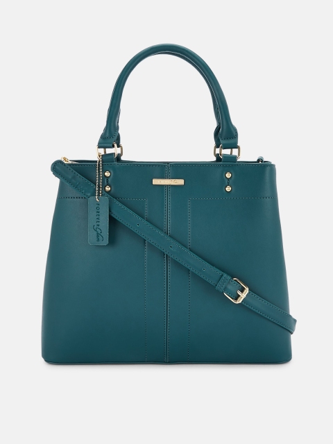 

Forever Glam by Pantaloons Teal Green Solid Handheld Bag