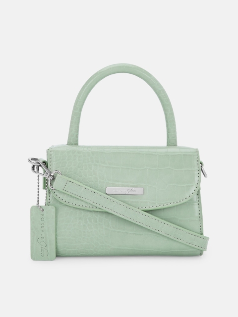 

Forever Glam by Pantaloons Sea Green Solid Satchel