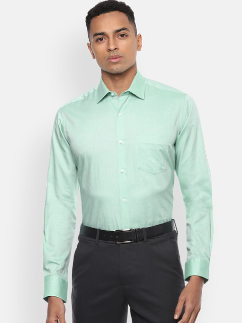 

Van Heusen Men Green Regular Fit Solid Cotton Formal Shirt