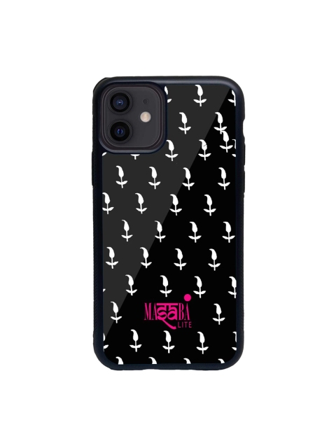 

macmerise Black & White Masaba Leaf Motif iPhone 12 Back Case