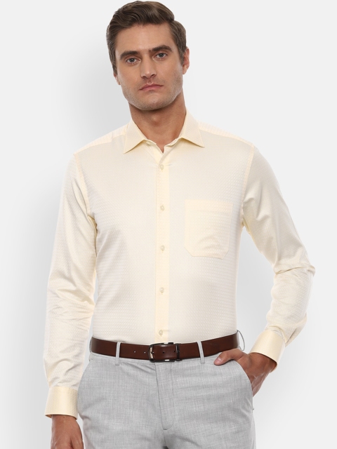 

Louis Philippe Gods & Kings Men Yellow Self Design Casual Shirt