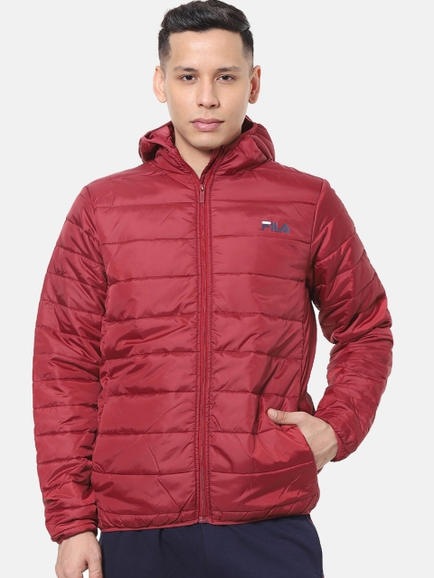 

FILA Men Maroon Solid Padded Jacket