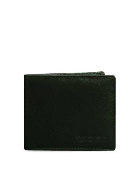 

ABYS Men Green Solid Two Fold Leather Wallet