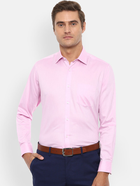 

Van Heusen Men Pink Regular Fit Solid Cotton Formal Shirt