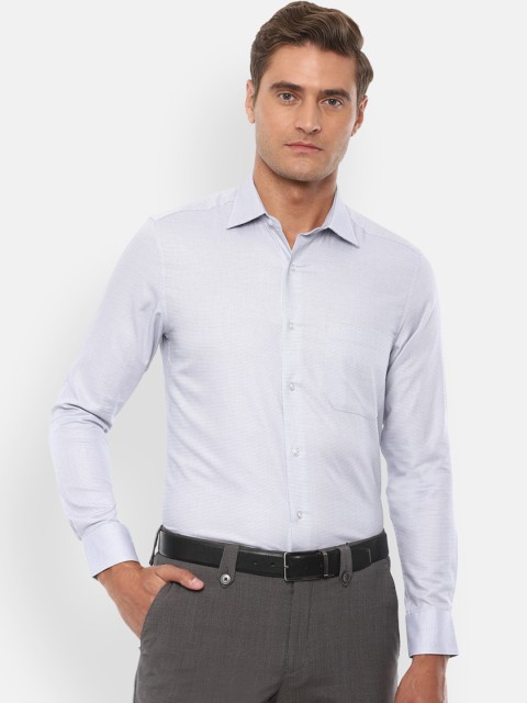 

Louis Philippe Men Blue Self Design Casual Shirt