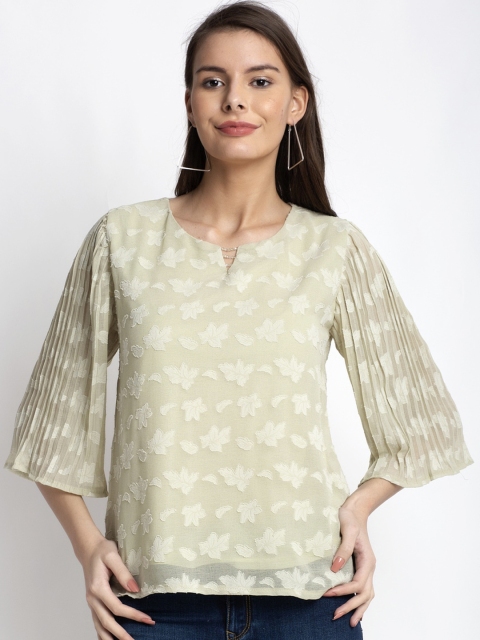 

Global Republic Women Green Flared Sleeves Regular Top