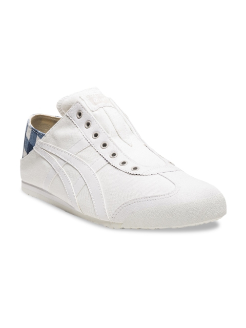 

Onitsuka Tiger Unisex White Striped Sneakers Casual Shoes Mexico 66 Paraty