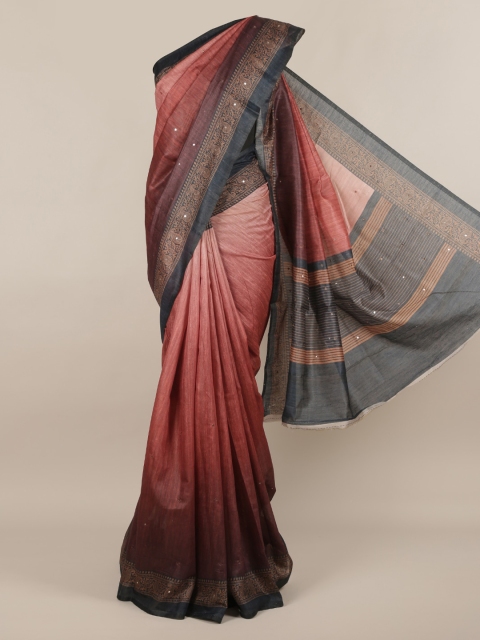 

Pothys Multicoloured Solid Jute Silk Saree, Multi