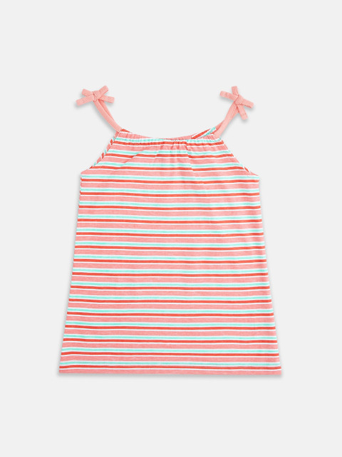 

Pantaloons Baby Unisex Kids Pink Striped Round Neck T-shirt