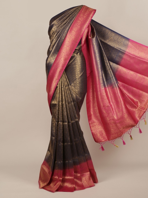 

Pothys Navy Blue Woven Design Jute Silk Saree
