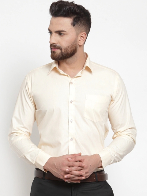 

Hancock Men Peach-Coloured Slim Fit Solid Formal Shirt