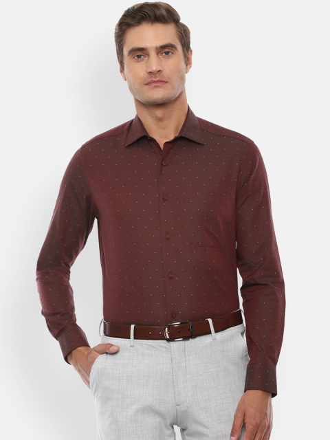 

Louis Philippe Men Brown Self Design Casual Shirt