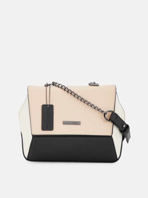 

Forever Glam by Pantaloons Beige & Black Colourblocked Satchel