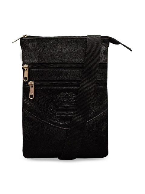 

ABYS Unisex Black Textured Messenger Bag