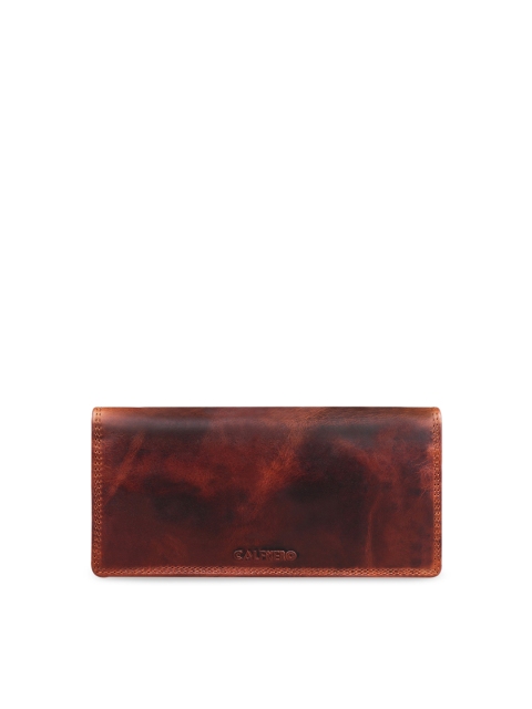 

CALFNERO Women Maroon RFID Protected Genuine Leather Clutch Wallet