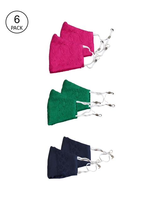 

Bellofox Pack of 6 Self-Design 3-Ply Protective Outdoor Masks, Pink