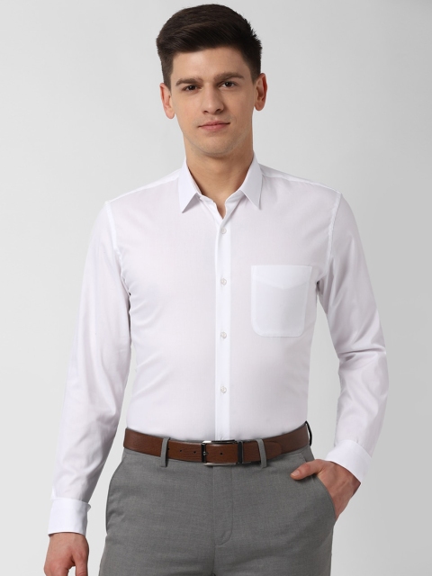 

Peter England Men White Regular Fit Solid Cotton Formal Shirt
