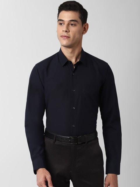 

Peter England Men Navy Blue Solid Casual Shirt