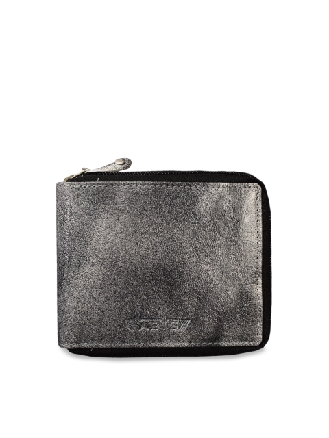 

ABYS Men Black & White Printed Zip Around Wallet