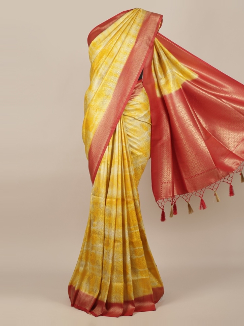 

Pothys Yellow & Red Jute Silk Woven Design Saree