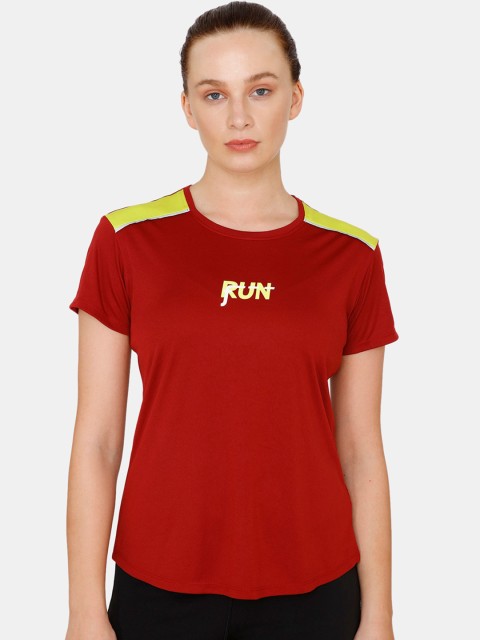 

Zelocity by Zivame Women Red Solid Round Neck T-shirt
