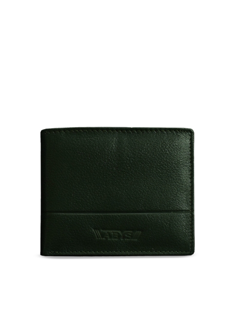 

ABYS Men Green Textured Two Fold Leather Wallet