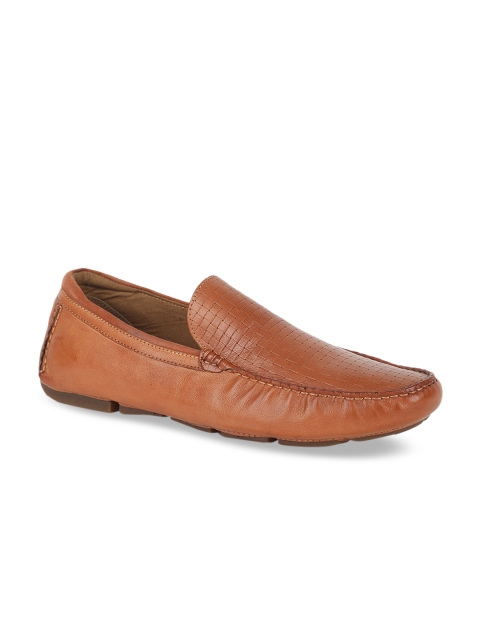 

ALDO Men Brown Textured Leather Formal Loafers