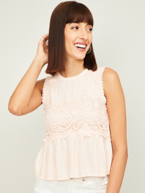 

Ginger by Lifestyle Pink Lace Regular Top