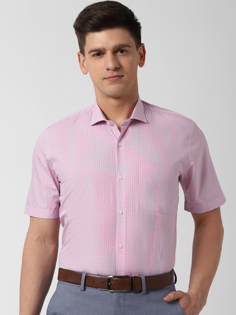 

Peter England Men Pink Checked Casual Shirt