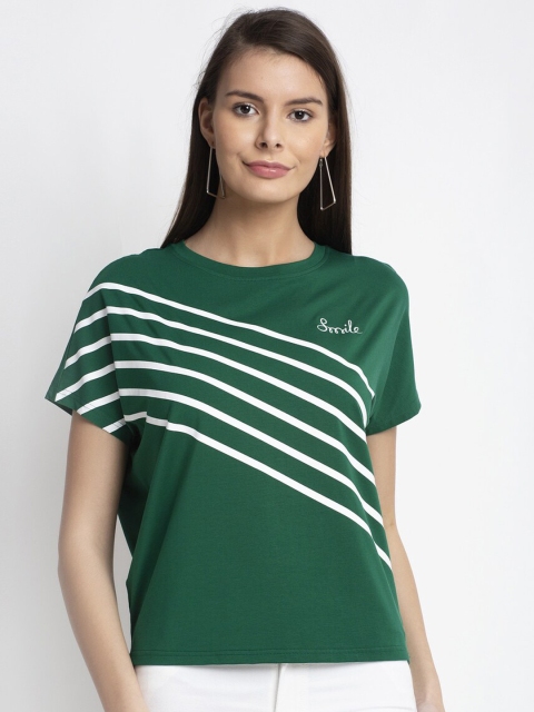 

Global Republic Women Green & White Striped Regular Top