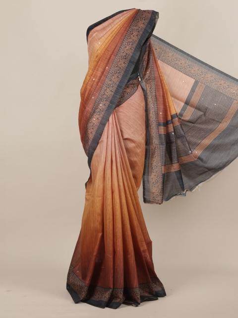 

Pothys Multicoloured Colourblocked Jute Silk Saree, Multi