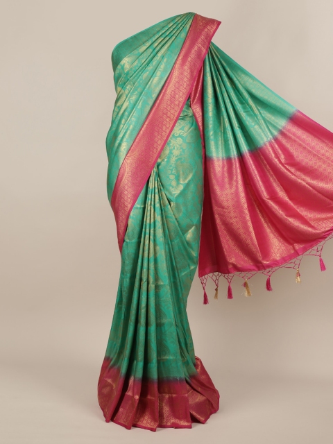 

Pothys Green & Pink Jute Silk Woven Design Saree