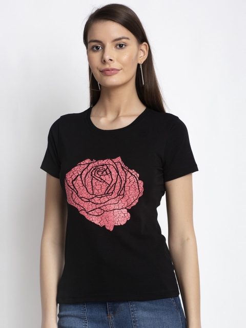 

Global Republic Black Floral Printed Regular Top