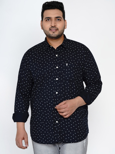 

John Pride Men Navy Blue Slim Fit Printed Casual Shirt