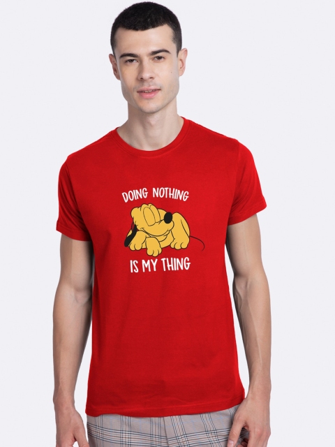 

Bewakoof Men Red Printed Round Neck T-shirt