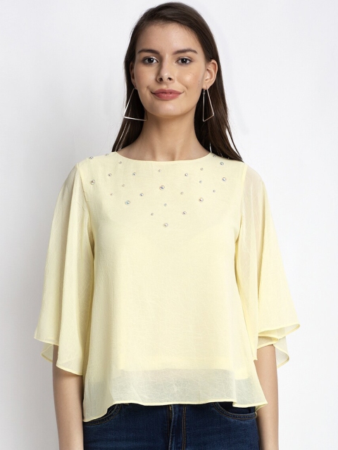 

Global Republic Yellow Bell Sleeves Regular Top
