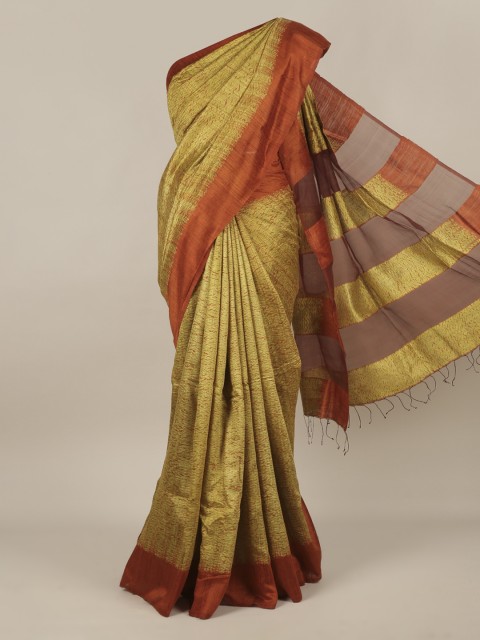 

Pothys Mustard Printed Pure Silk Saree