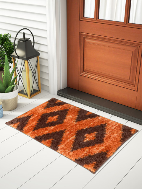 

SPACES Set Of 2 Printed Anti-Skid Doormats, Brown