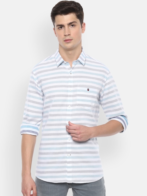 

Louis Philippe Sport Men White Slim Fit Striped Casual Shirt
