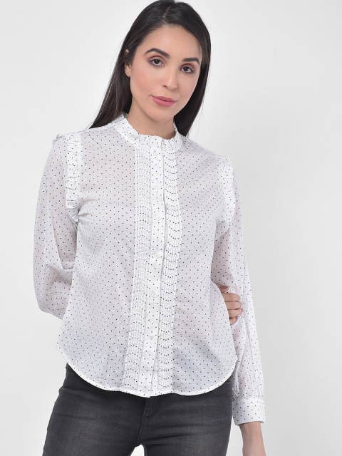 

JAAIVE Women White & Black Regular Fit Printed Casual Shirt