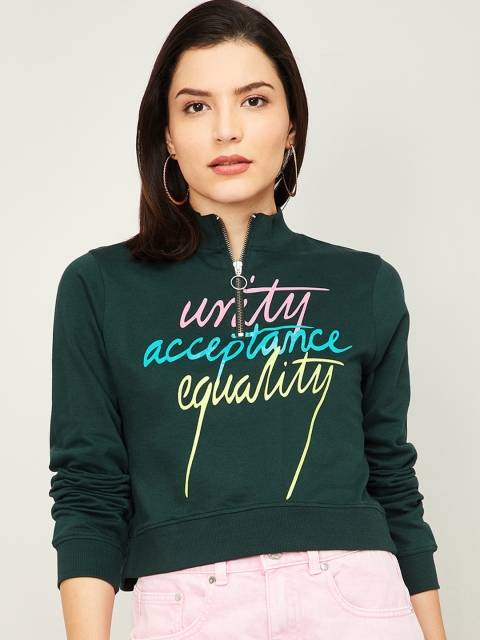 

Ginger by Lifestyle Women Green Printed Sweatshirt
