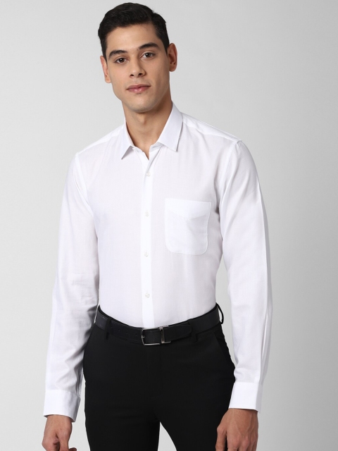 

Peter England Men White Solid Casual Shirt